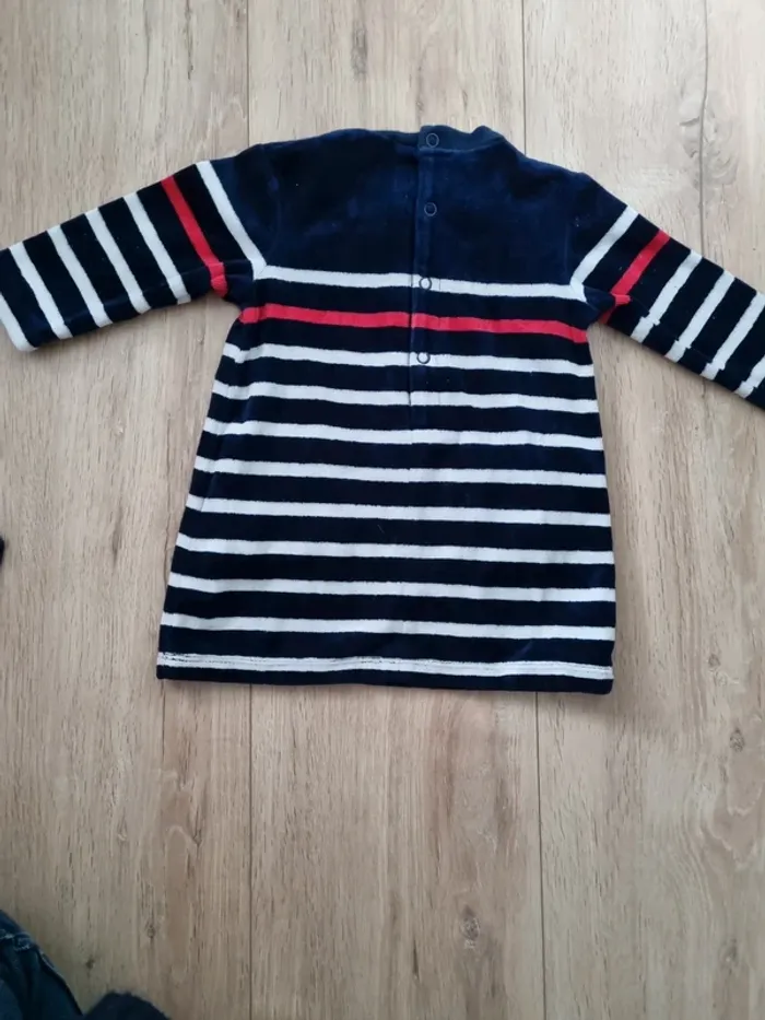Ensemble petit saint james 6 mois velours trop mignon - photo numéro 4