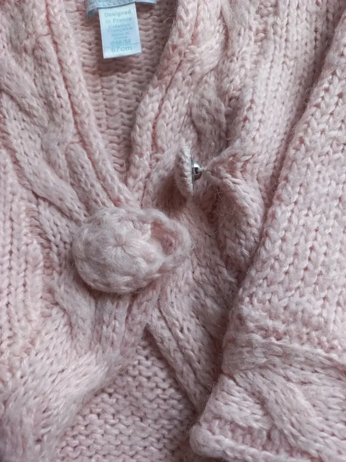 Gilet en laine,  bebe 6m - photo numéro 3