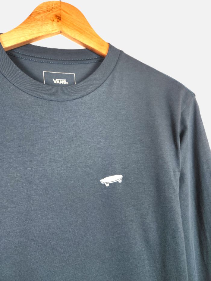 Vans T-shirt Manches Longues Homme Bleu Marine Logo Skate Taille S - photo numéro 2