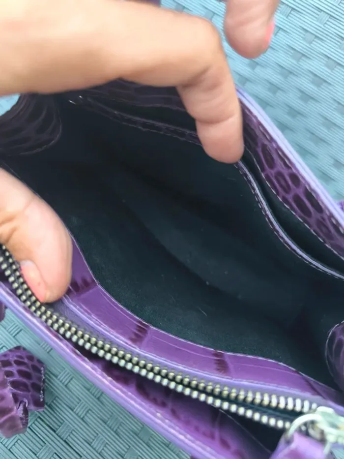 Sac a main avec bandoulière cuir ming The kooples violet - photo numéro 7