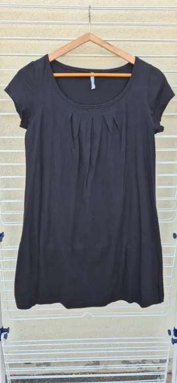 Robe d'été uni noir 100% coton.