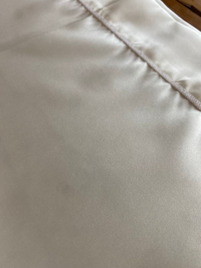 Housse traversin pour lit 2 personnes crème satiné - photo numéro 7