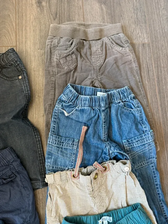 Lot 6 pantalons ouverture entre jambes 12 mois - photo numéro 4