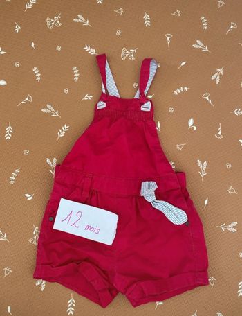 Salopette short 12 mois - fushia