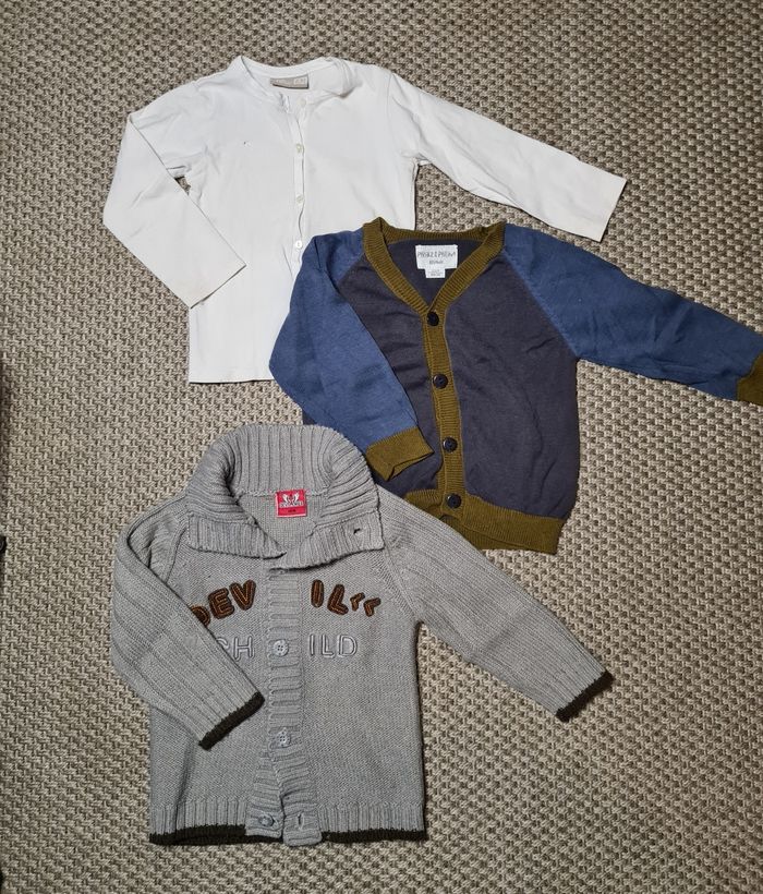 Lot de 3 gilets à boutons - 18/24 mois - photo numéro 2