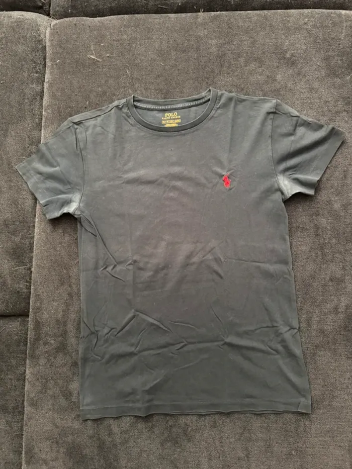 T-shirt manches courtes Ralph Lauren noir gris anthracite homme