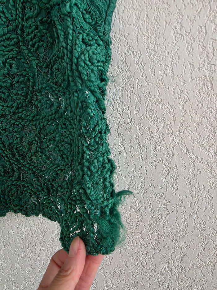 Top dentelle vert zara taille s - photo numéro 7
