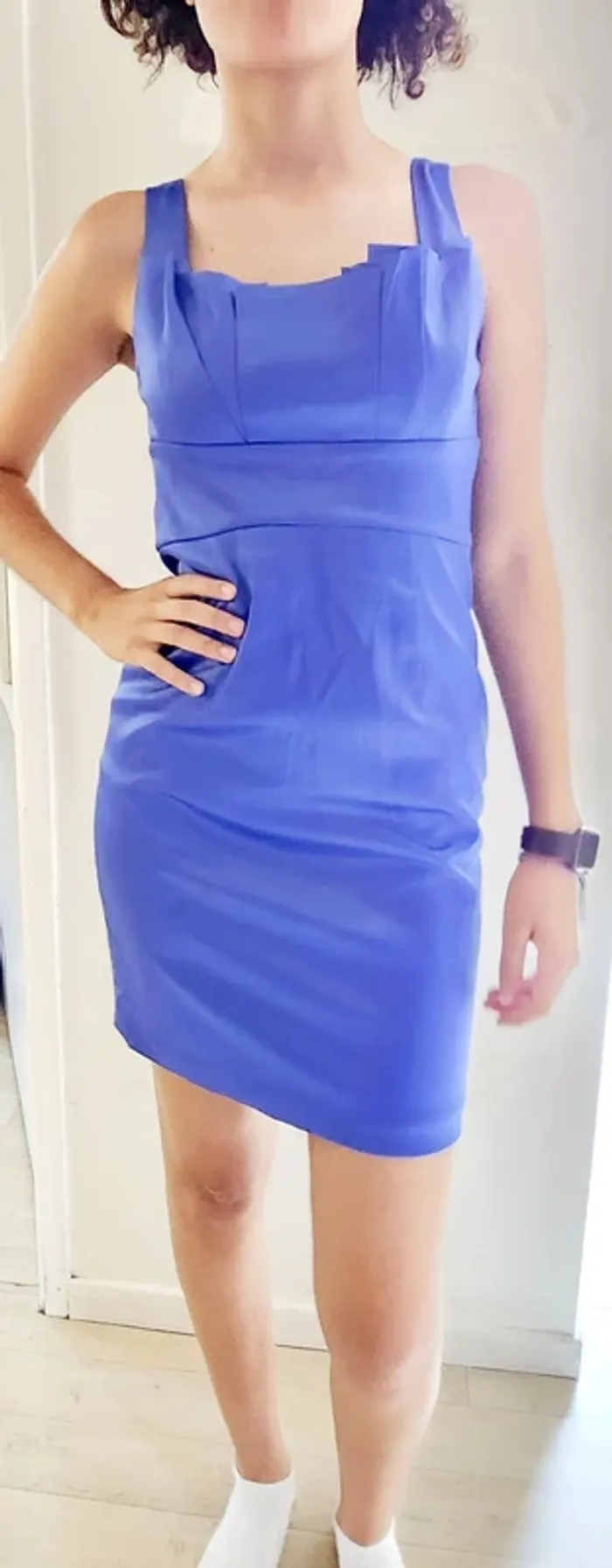 Robe cocktail bleu cobalt – Manoukian – XS