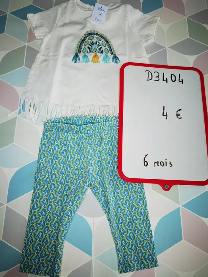 D3404 - ensemble fille 6 mois - photo numéro 3