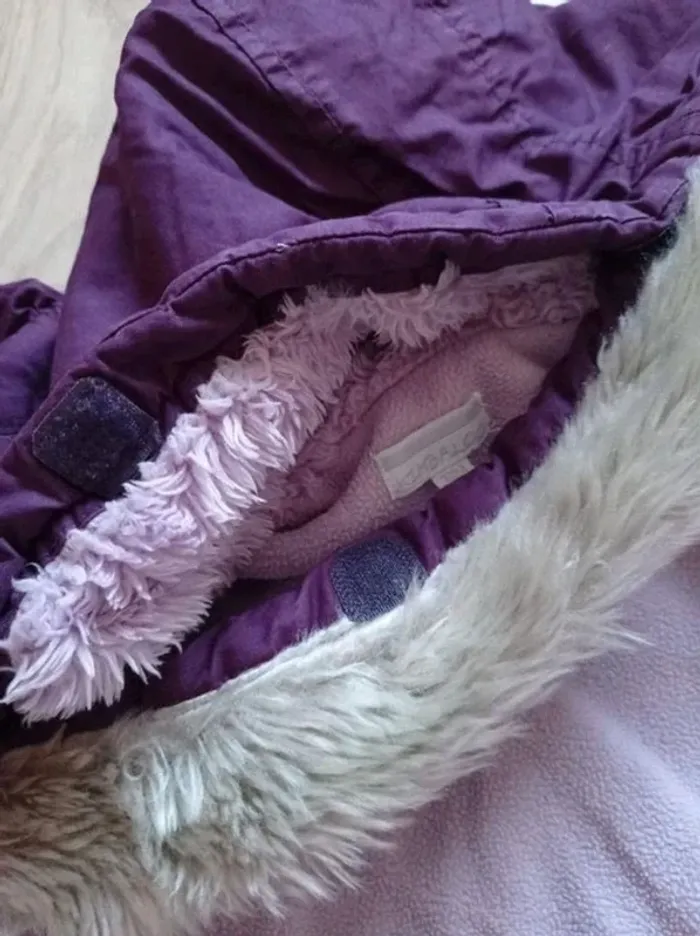 Manteau parka fille violet Kimbaloo 36 mois - photo numéro 5