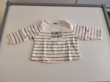 Tee-shirt manches longues Maman bisou 3 mois Tape à l'Oeil