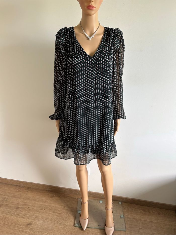 Robe imprimée à manches longues Naf Naf taille 38 excellent état - photo numéro 3