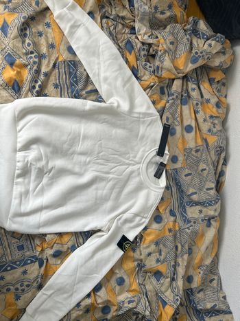 Pull stone island blanc 