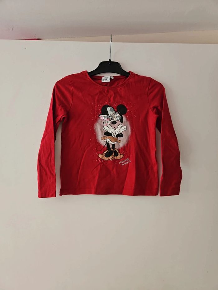 Tee-shirt manche longue fille Disney Minnie 6 ans