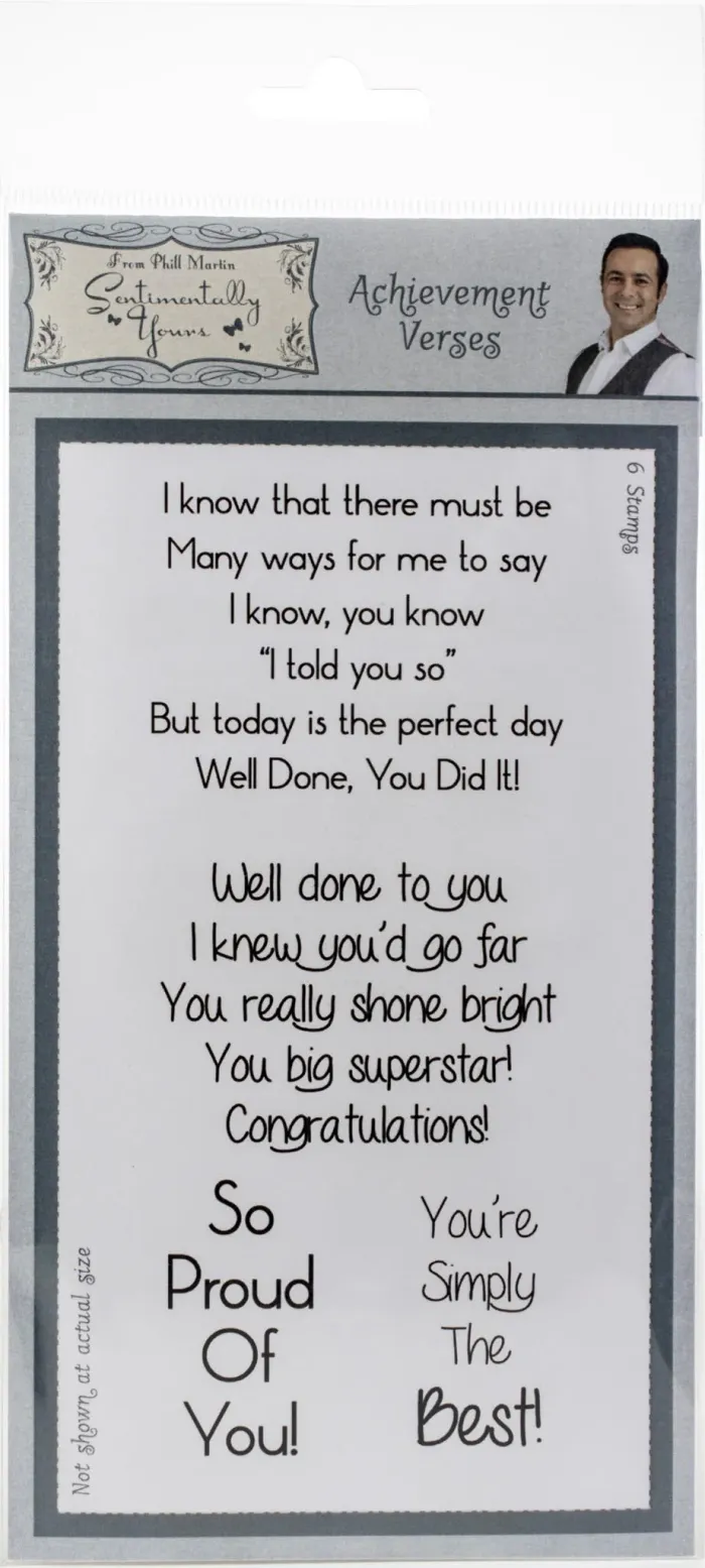 x6 Tampon transparent Sentimentally Yours Carte & Scrapbooking – Félicitations et encouragement Neuf