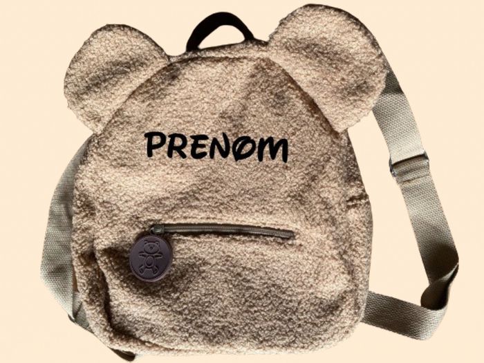 Sac a dos personnalisé pour enfant ourson beige