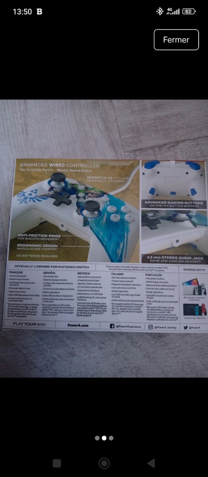 Manette officielle zelda Nintendo Switch - photo numéro 2