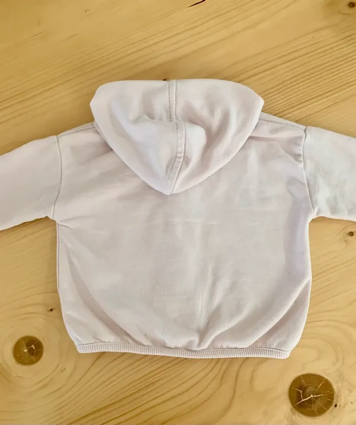 Veste à capuche bébé fille rose clair motif visage – Tex – 9 mois - photo numéro 2