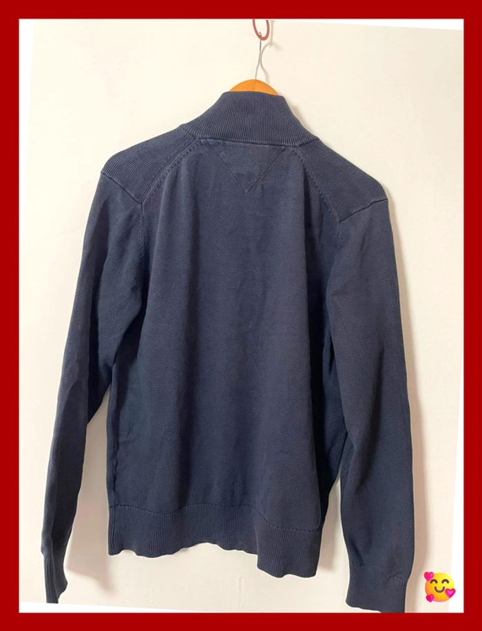 Pull Tommy Hilfiger – Taille M – Marine – Col à pressions – 100 % coton épais - photo numéro 5