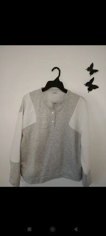 Pull femme hiver gris blanc Pimkie très bon état