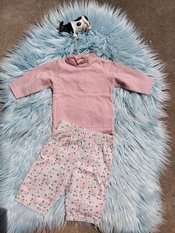 💡 ensemble fille rose en coton 3 mois