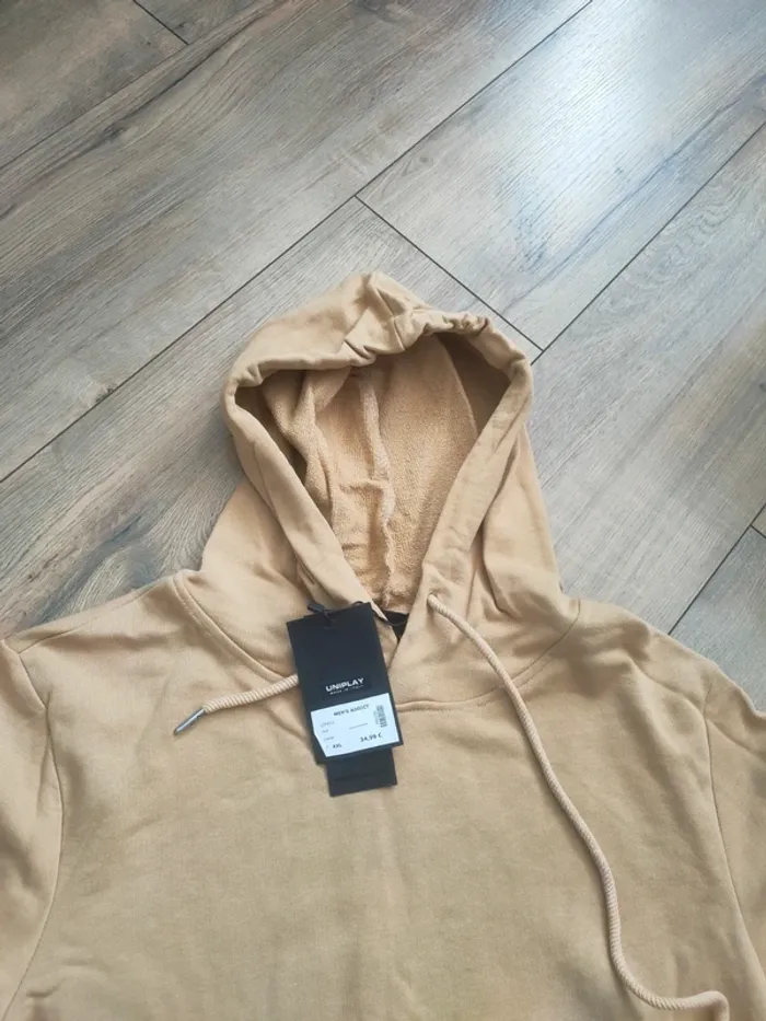 Sweat a capuche jaune moutarde uniplay uni xl neuf - photo numéro 5