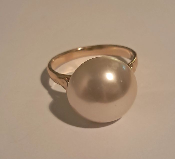 Bague dorée avec perle fantaisie - photo numéro 3