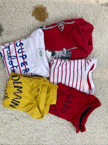 Lot de 5 tee-shirts 9 mois