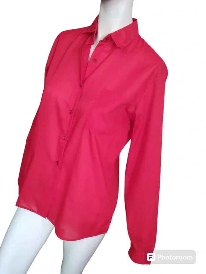 Chemisier chemise top tunique basic classique printemps automne rouge Noël