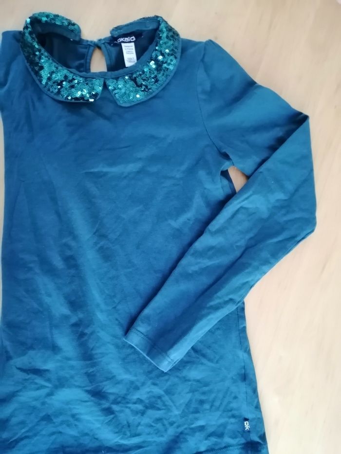 T-shirt manche longue col sequin - photo numéro 2
