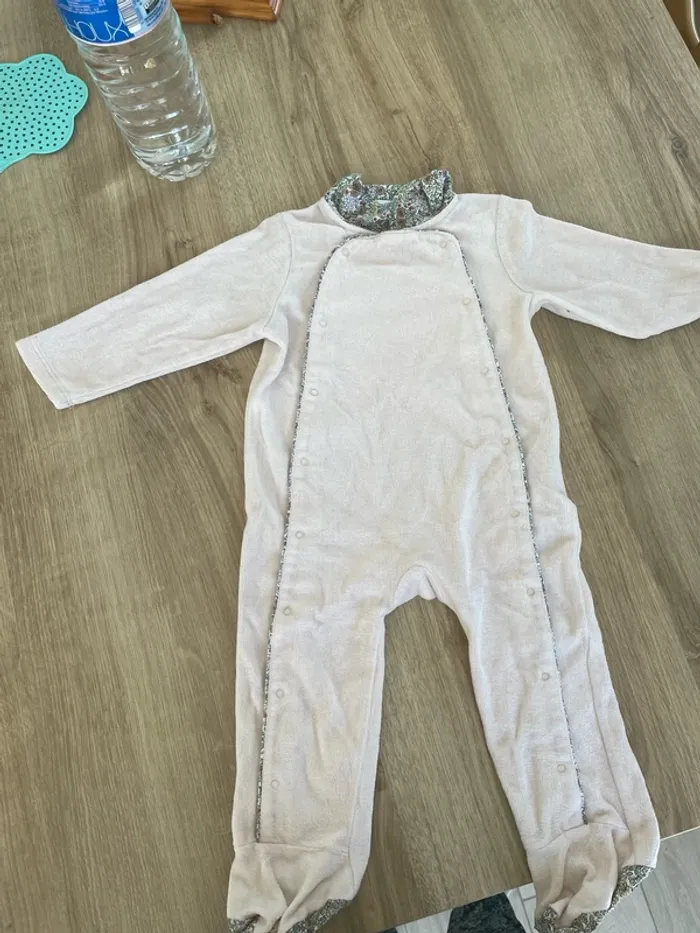 Pyjama velours rose pale