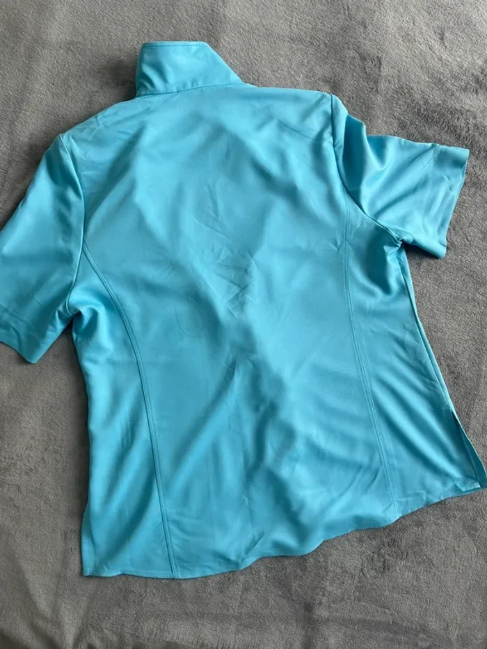 Chemise vintage satinée bleu ciel – T.44 – Frankenwälder Collection - photo numéro 6