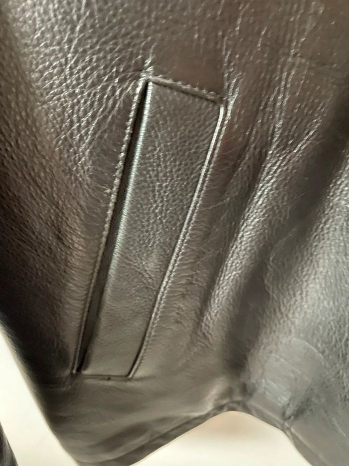 Blouson vintage homme en cuir véritable Chevignon marron années 90 taille L - photo numéro 2