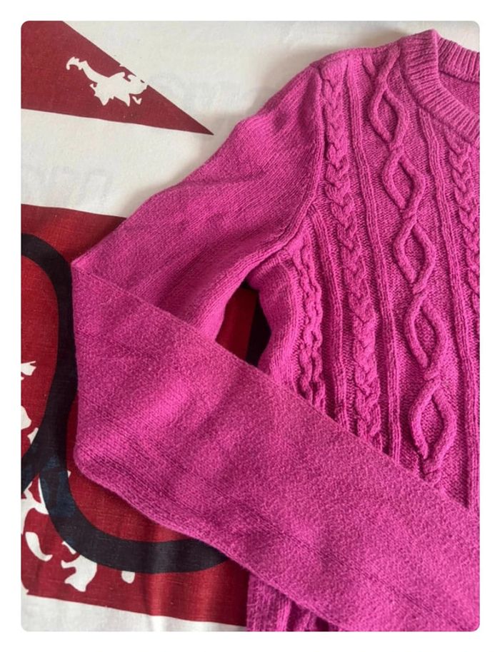 Pull Torsadé Tommy Hilfiger taille xs rose fushia - photo numéro 6