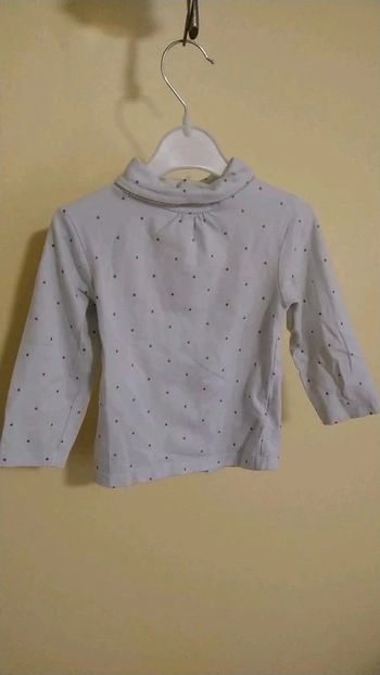 Maillot manches longues col roulé taille 9 mois marque kiabi