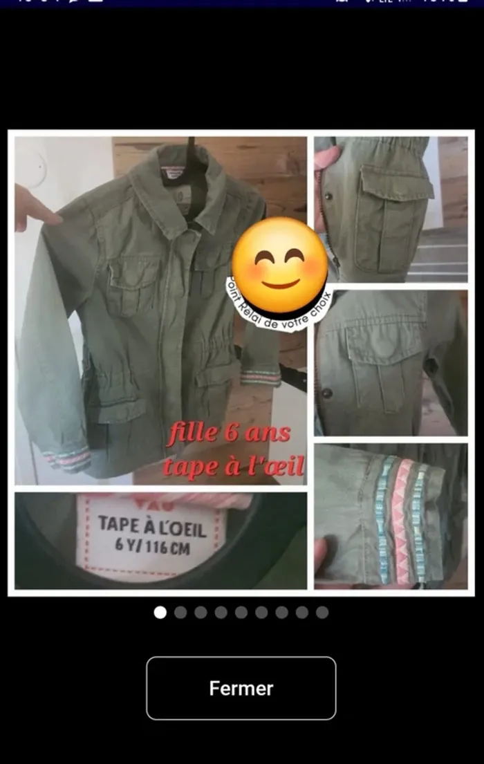 Veste kaki tape à l’œil 6 ans fille