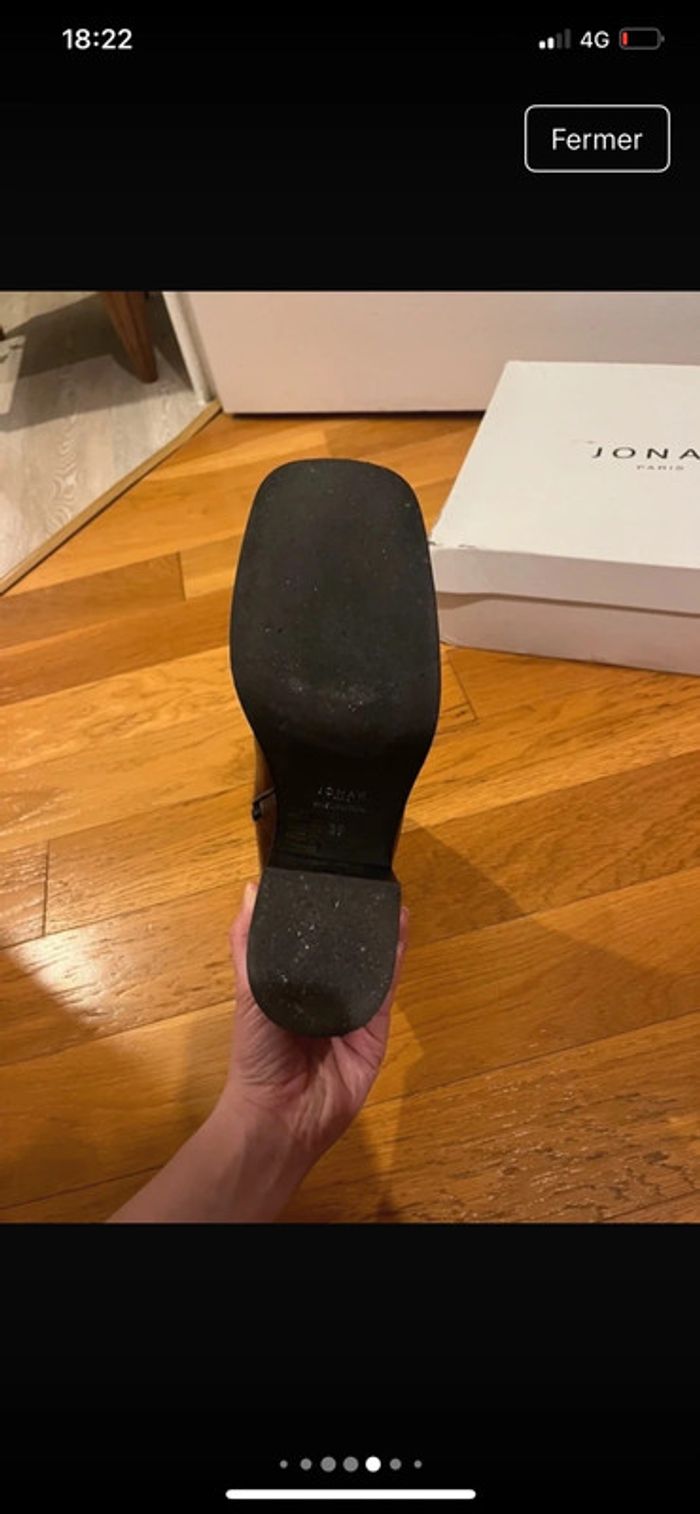 Bottines JONAK Paris en cuir métal argentée - photo numéro 5