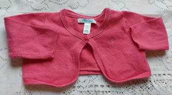 Gilet boléro Obaibi rose, taille 3 mois, en bon état