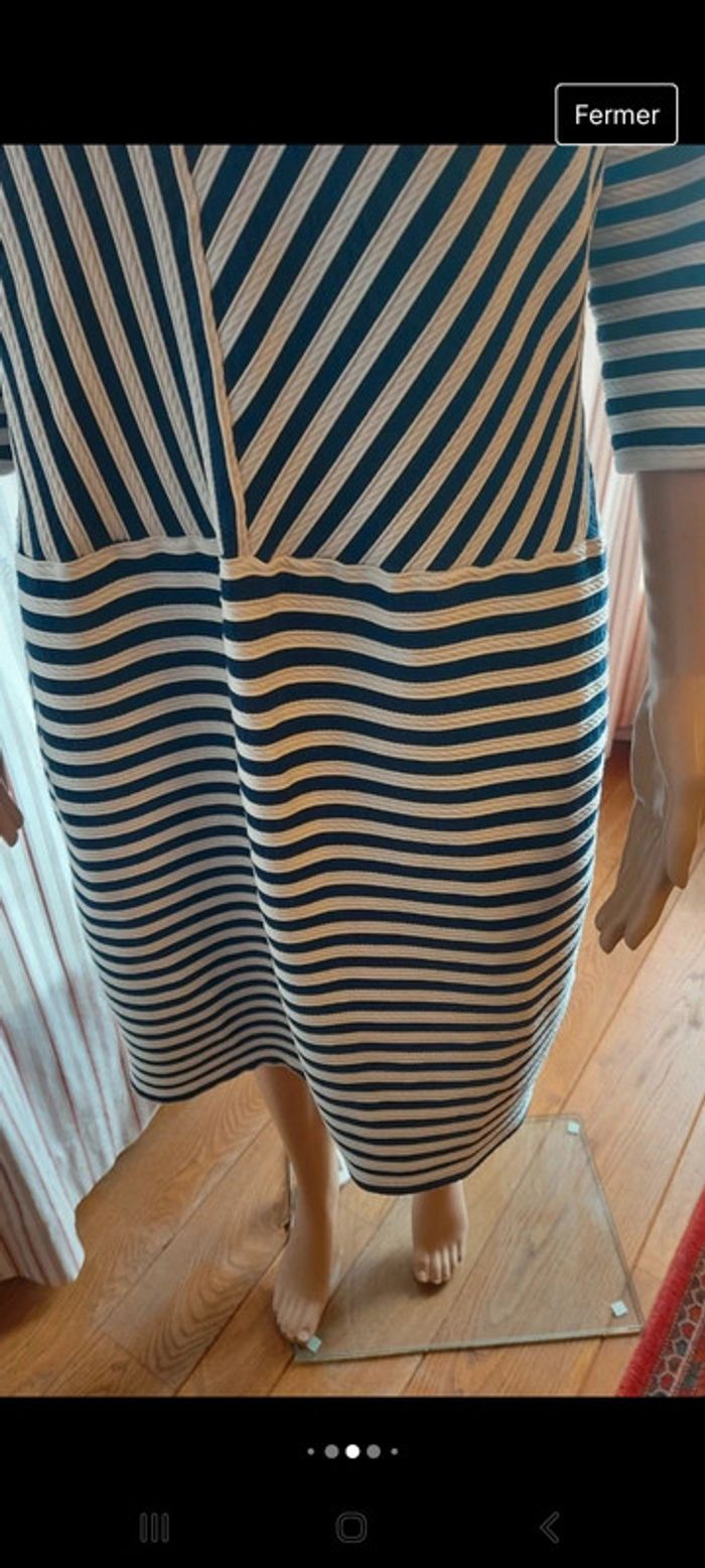 Robe manches 3/4 Lerros t XL bleu et blanc - photo numéro 4