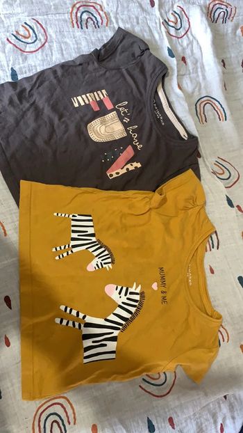 Lot 2 Tee shirt manche courte tbe primark 12/18mois