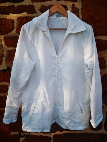 Veste coupe vent blanche Bleu Bonheur