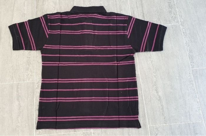 Encore avec étiquette polo unkut noire bandes violettes taille M - photo numéro 4