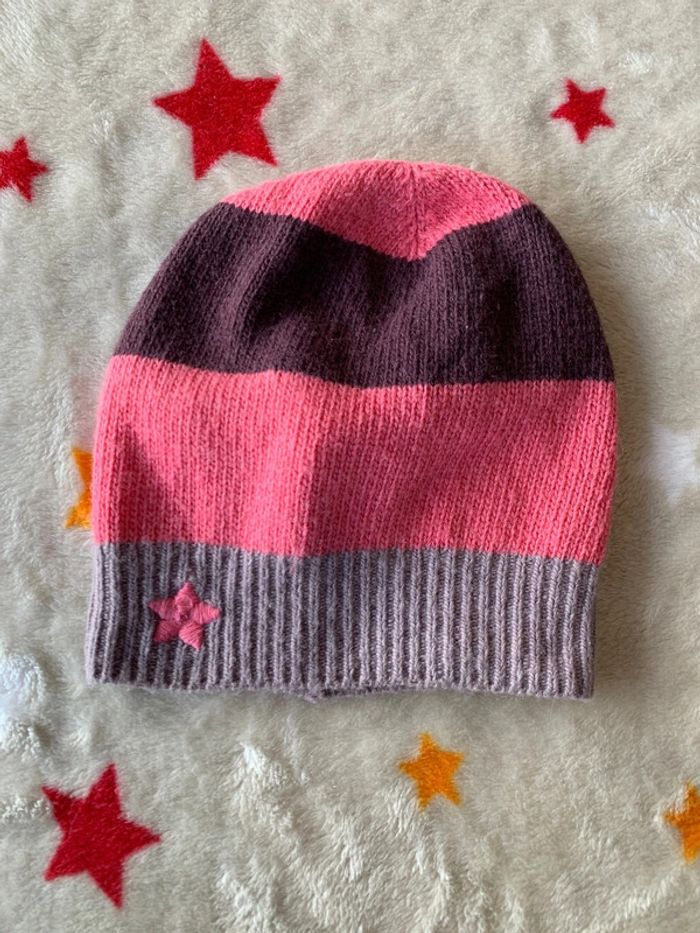 Bonnet DPAM Gris, Violet Et Rose 4/6 ans