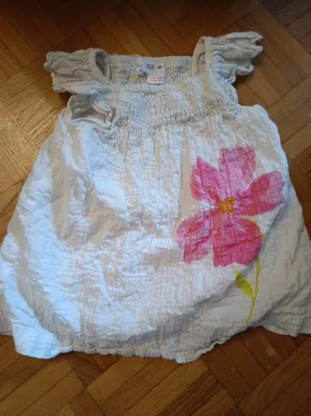 Robe 18 mois Zara blanche fleur rose