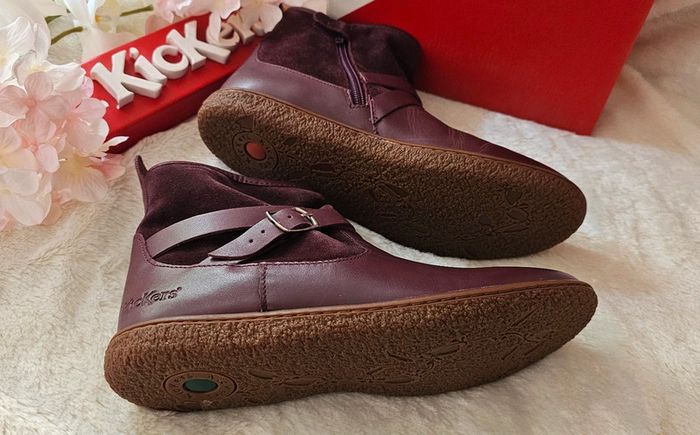 Bottes Bottines Cuir Zip Kickers T37 - photo numéro 2