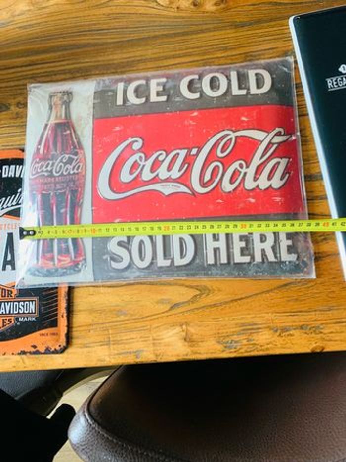 Lot de 4 plaques Deco Coca Leffe Harley Davidson - photo numéro 4