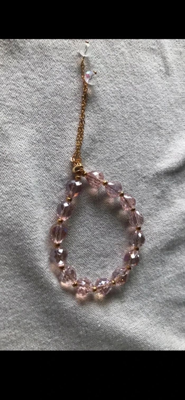 Magnifique bracelet élastique avec perles roses - photo numéro 8