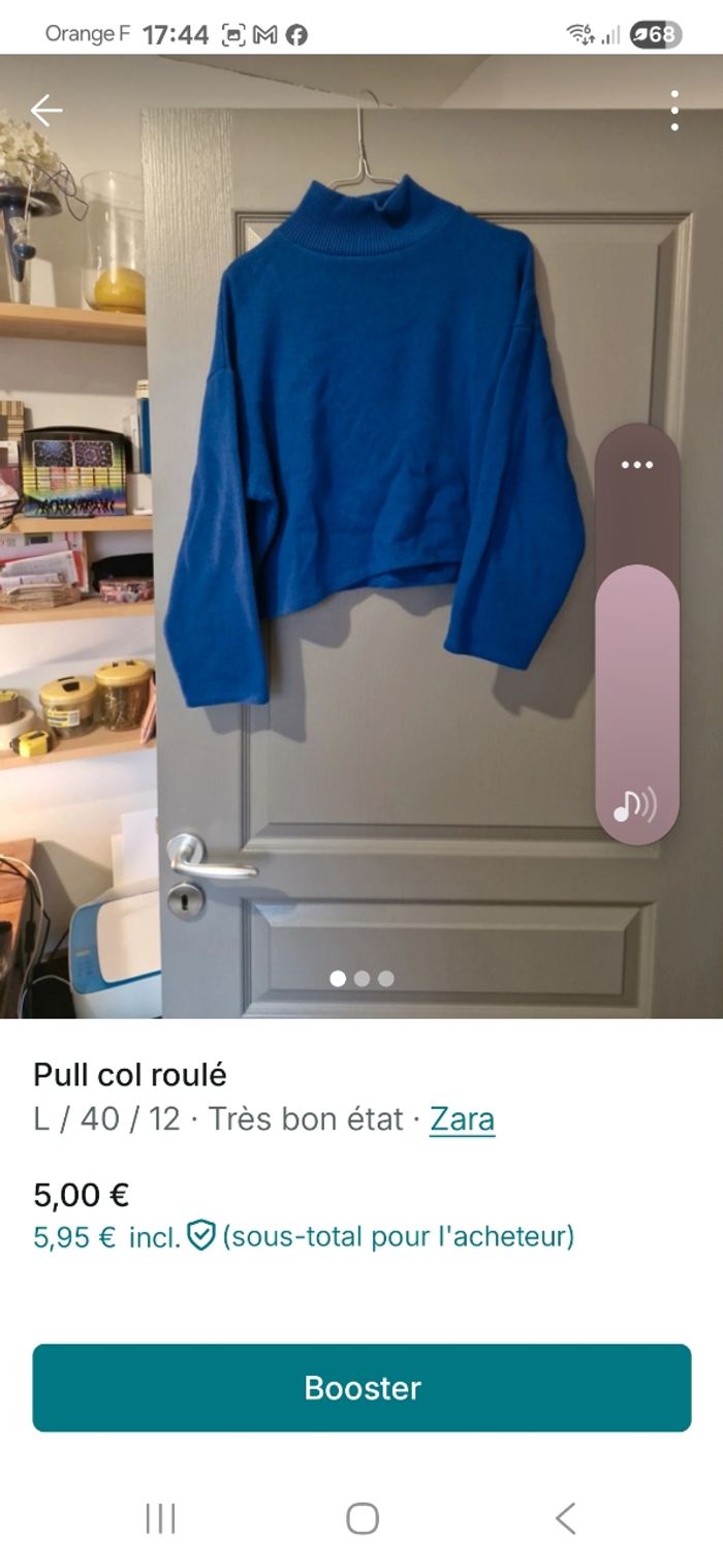 Pull col roulé