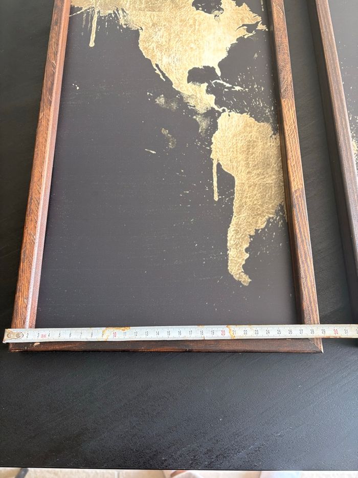 Tryptique carte du monde 30x70 cm neuf - photo numéro 5