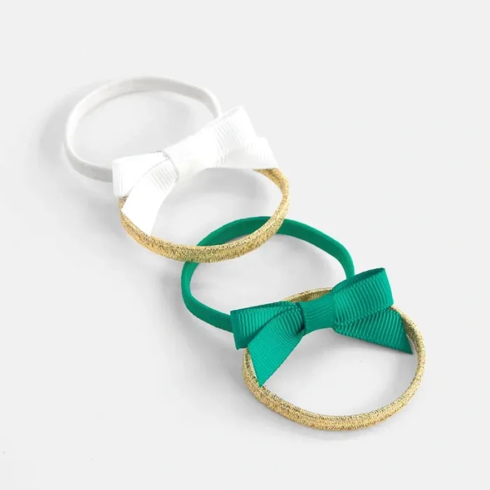 Lot élastiques Okaïdi fille vert blanc neuf - photo numéro 2